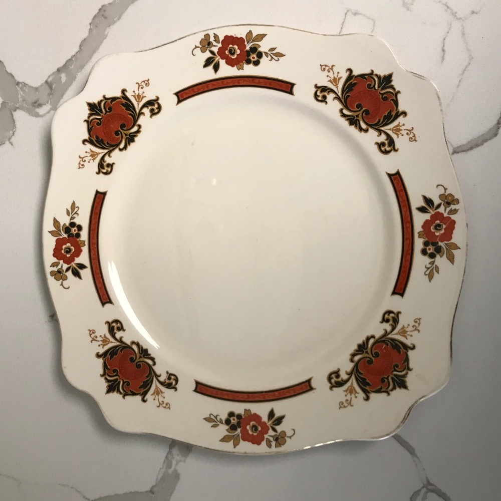 Vintage Royal Staffordshire Art Deco China “Betsy” Luncheon  Salad Cake Plate